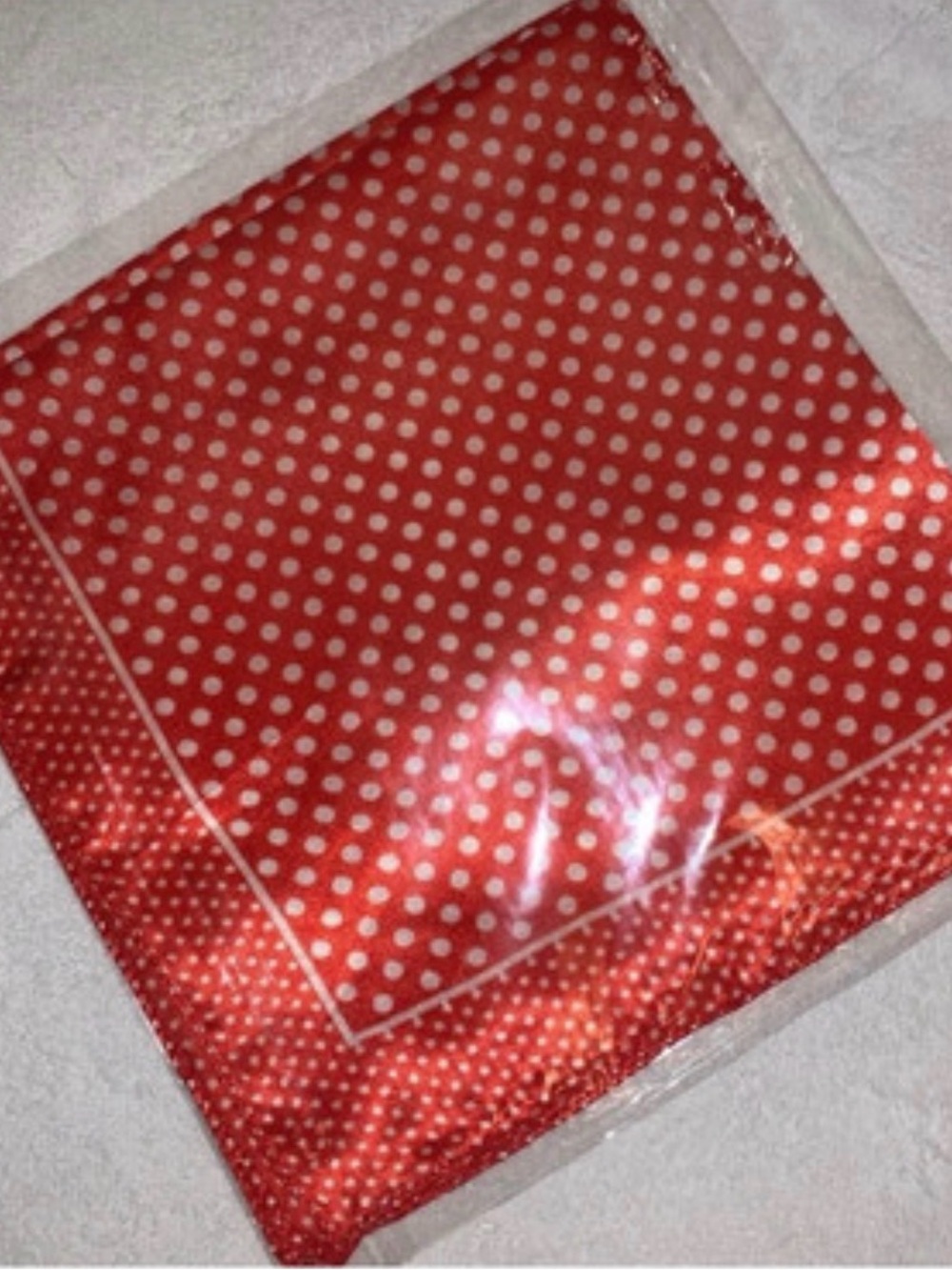 Red Polka Dot Scarf - Classic Square
